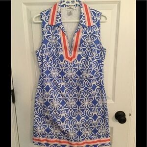 Vineyard Vines grosgrain trim shell print dress 10